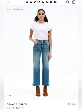 SLVRLAKE Grace Crop in Blue Bird 26